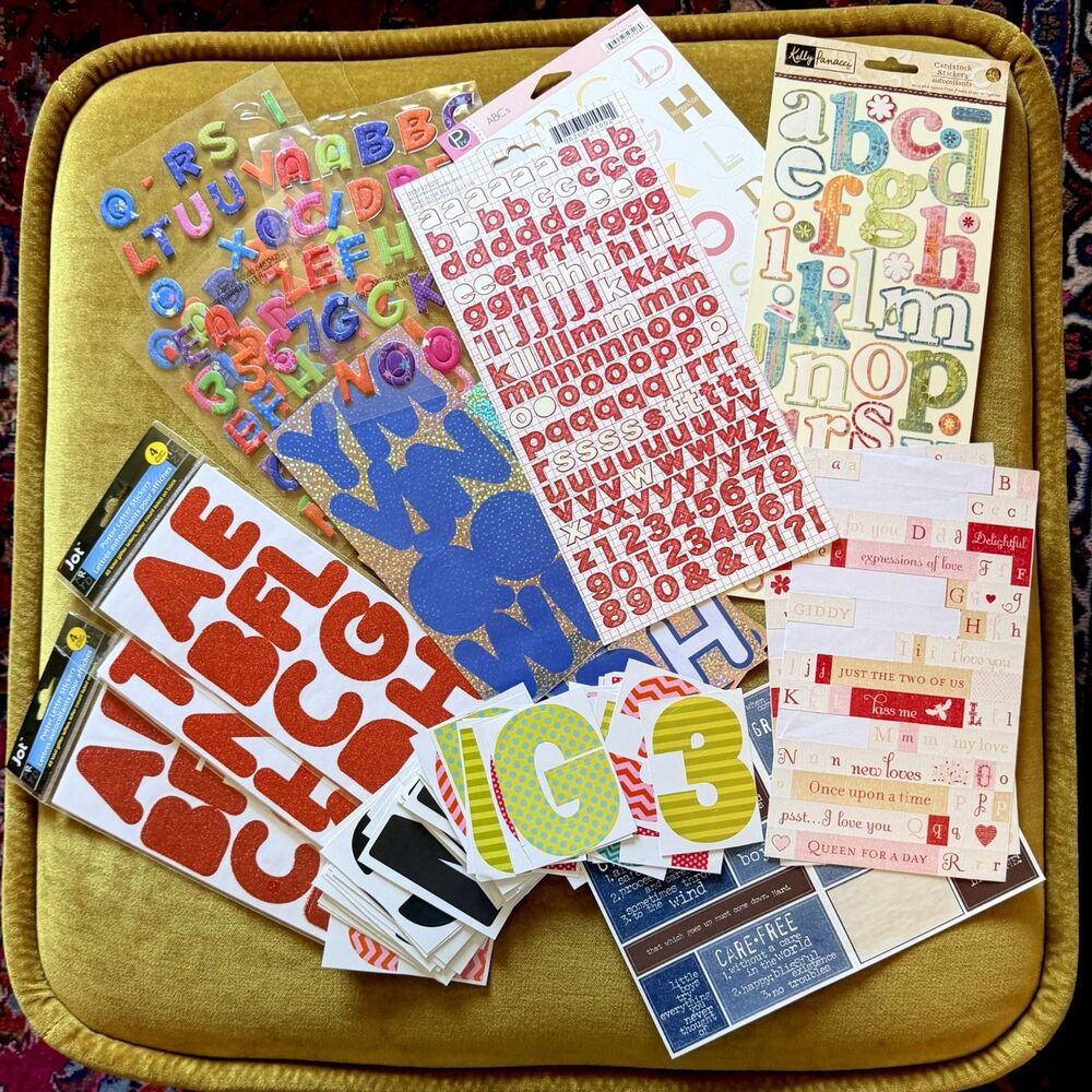 Lot of Stickers Letters Numbers And More